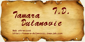 Tamara Dulanović vizit kartica